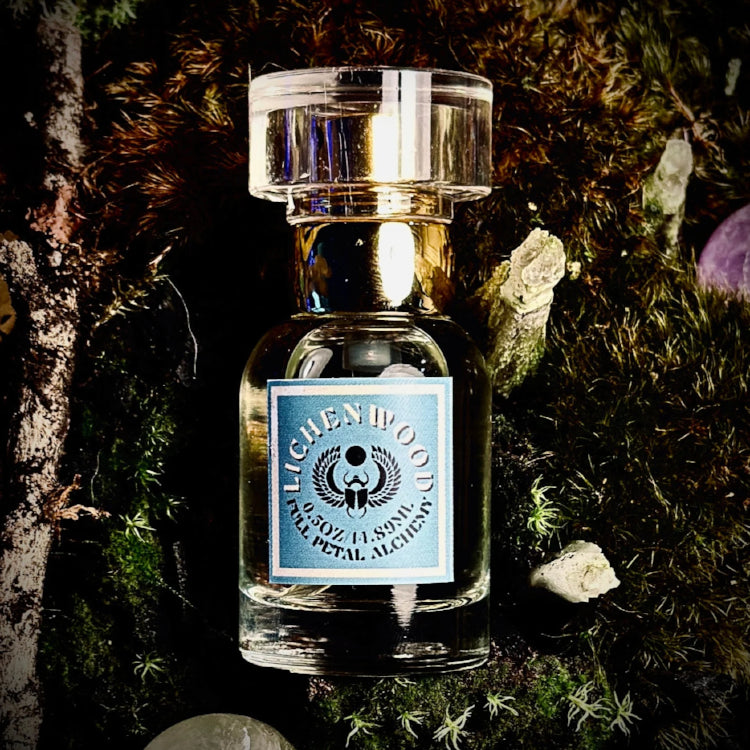 Bottle of Lichenwood Eau De Parfum on Moss