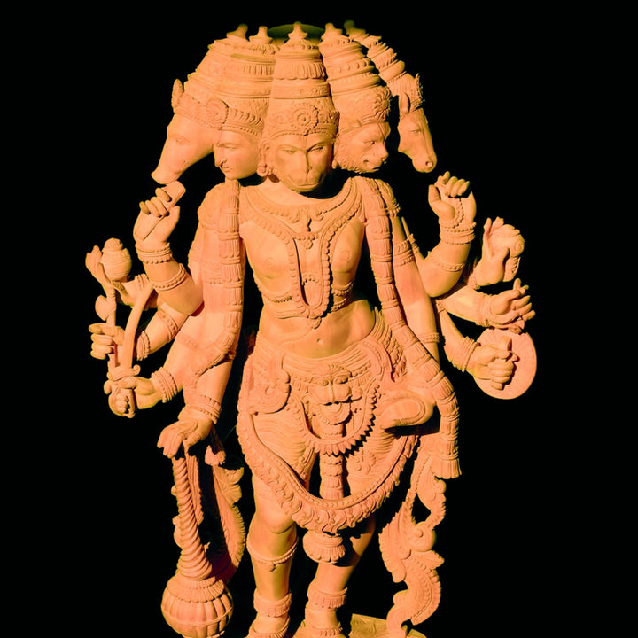 Five-headed carving of Sandalwood